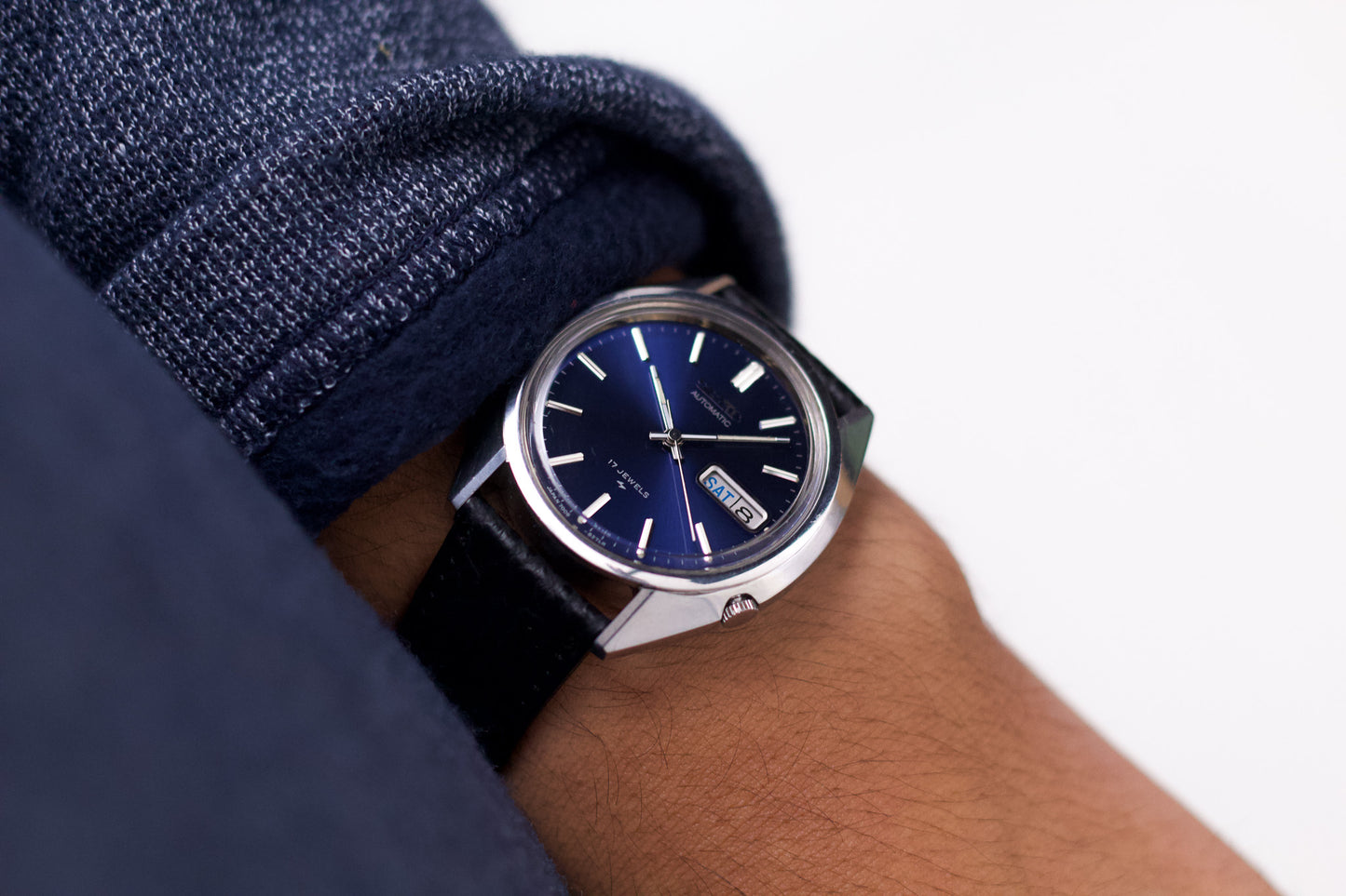 1978 Seiko Automatic 'Baby King Seiko' Marine Blue Sunburst Dial Men's Wrist-Watch