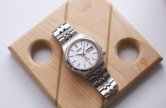 1977 Seiko Silverwave Striped White Dial Men's Wrist-Watch