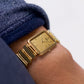1984 Seiko Quartz Golden Dial Integrated Tank Men's Wrist-Watch W/Box & Papers