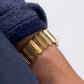 1984 Seiko Quartz Golden Dial Integrated Tank Men's Wrist-Watch W/Box & Papers