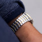 [Near Mint] 1990s Pulsar Quartz Inky Black Dial Two Tone Men's Wrist-Watch