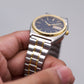 [Near Mint] 1990s Pulsar Quartz Inky Black Dial Two Tone Men's Wrist-Watch