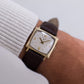 [Serviced] 1950s Elgin Cream White Dial Textured Case Men's Wrist-Watch