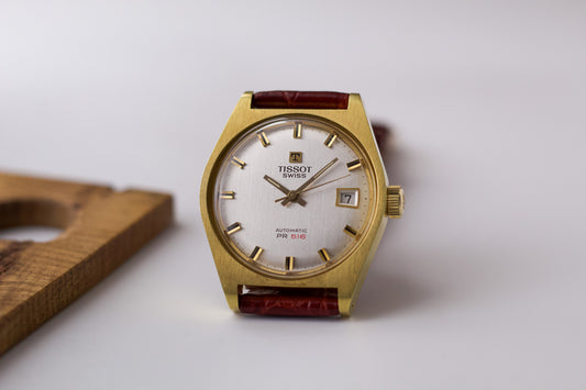 [Serviced] 1970s Tissot Automatic PR-516 Straight Grain Silver Dial Men's Wrist-Watch