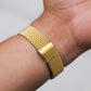 1988 Seiko Quartz Tank Straight Grain Golden Dial Men's Wrist-Watch