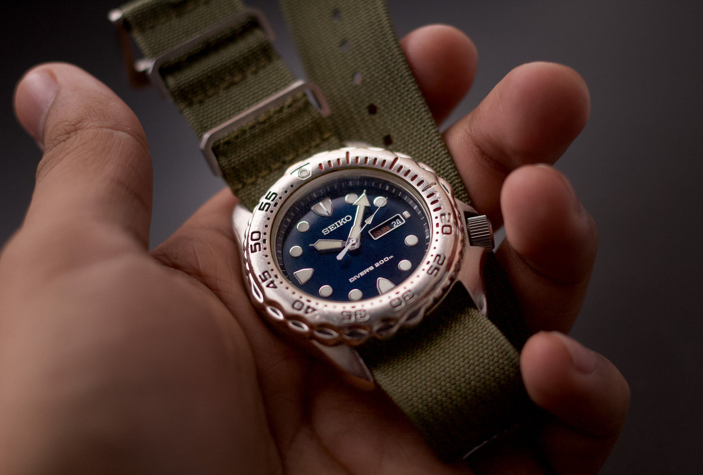 1998 Seiko Quartz Diver Deep Marine Blue Dial Men's Wrist-Watch