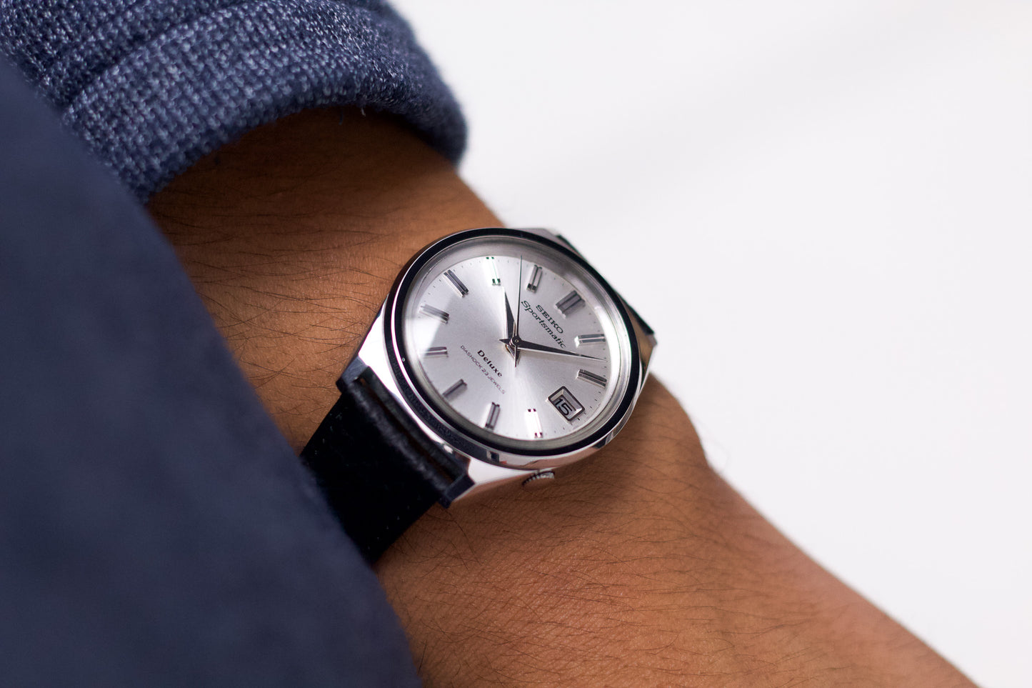 [Serviced] 1966 Seiko Sportsmatic Deluxe Silver Sunburst Dial Men's Wrist-Watch