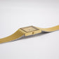 1988 Seiko Quartz Tank Straight Grain Golden Dial Men's Wrist-Watch