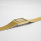 1988 Seiko Quartz Tank Straight Grain Golden Dial Men's Wrist-Watch