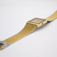 1988 Seiko Quartz Tank Straight Grain Golden Dial Men's Wrist-Watch