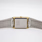 1988 Seiko Quartz Tank Straight Grain Golden Dial Men's Wrist-Watch
