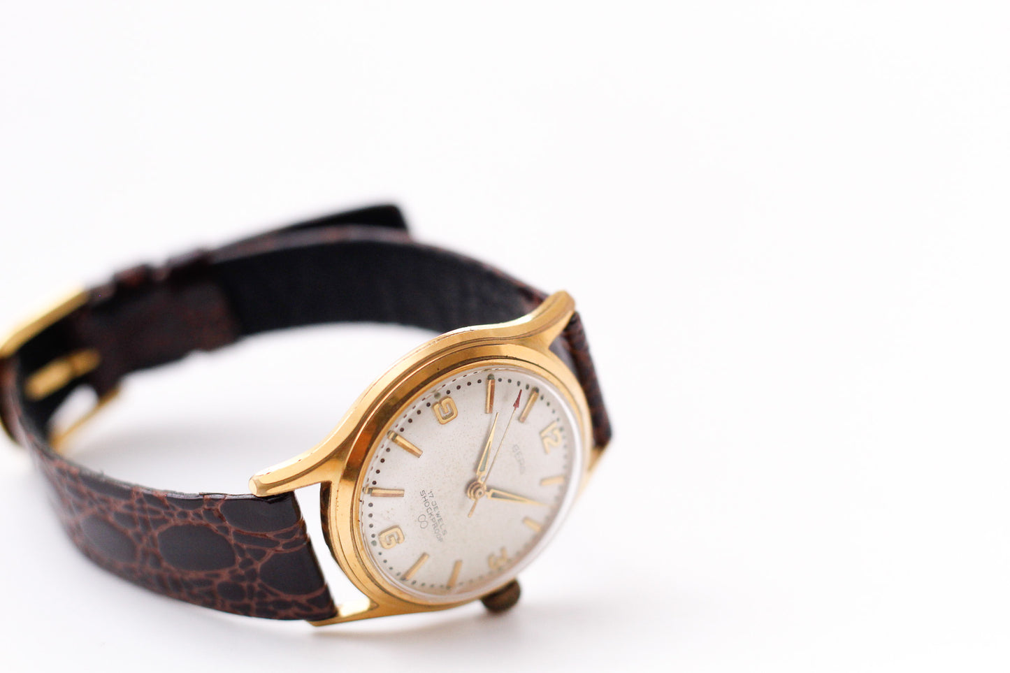[Serviced] 1960s Berg Mechanical Cream White Dial Men's Wrist-Watch