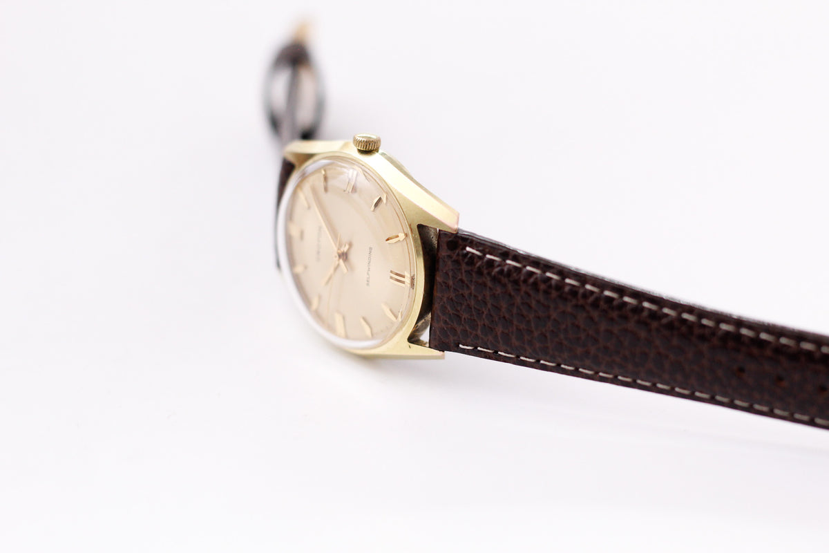 1960s Croton Automatic Golden Sunburst Dial Men's Wrist-Watch