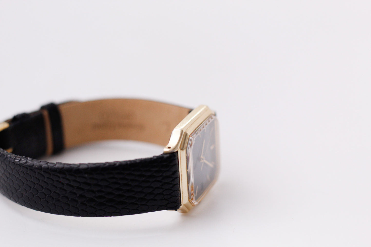 1990s Lorus Quartz Inky Black Dial Tank Men's Wrist-Watch