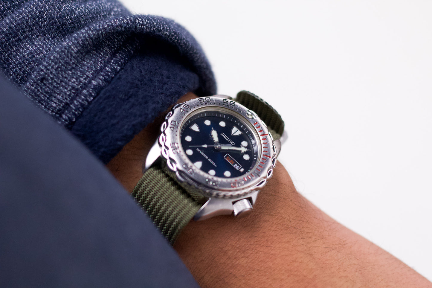 1998 Seiko Quartz Diver Deep Marine Blue Dial Men's Wrist-Watch