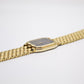 1990s Bulova Caravelle Tank Quartz Inky Black Dial Men's Wrist-Watch