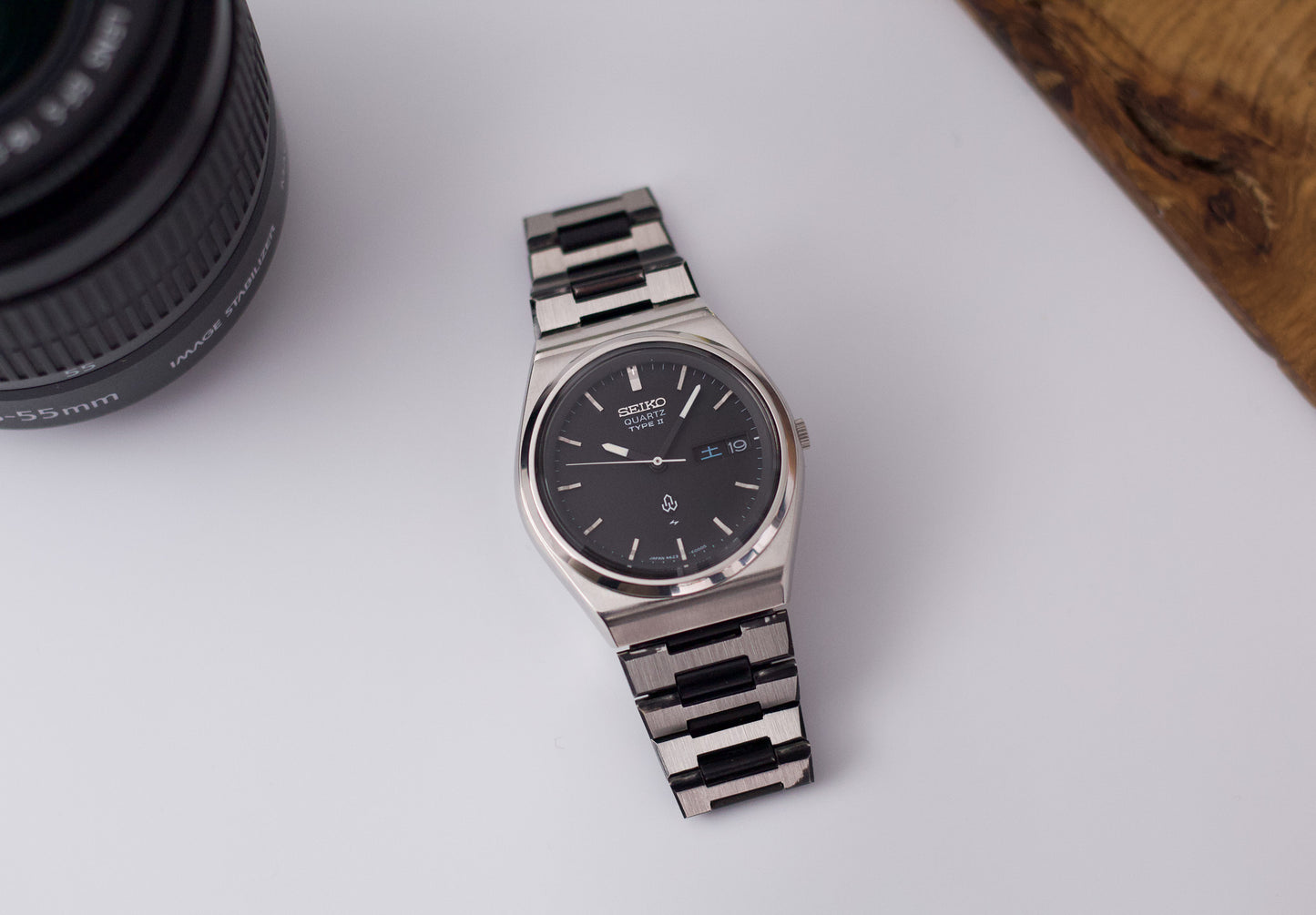 [Serviced] 1986 Seiko Type II Matte Black Dial Men's Sports Wrist-Watch