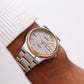1995 Seiko Quartz Sports 50 Straight Grain Gray Dial Two Tone Case Men's Wrist-Watch