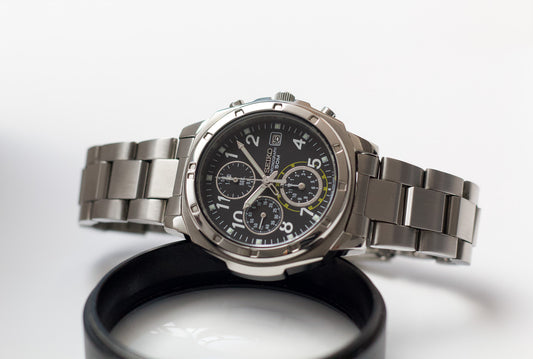 [Near Mint] 2006 Seiko Quartz Chronograph Deep Gray Dial Men's Wrist-Watch