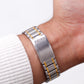1995 Seiko Quartz Sports 50 Straight Grain Gray Dial Two Tone Case Men's Wrist-Watch