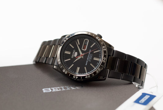 [Mint] 2013 Seiko 5 Automatic Deep Ink Black Dial Men's Wrist-Watch W/Box & Papers