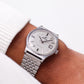 [Serviced] 1970s Enicar Straight Grain Silver Dial Automatic Men's Wrist-Watch