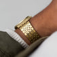 1980 Seiko SQ Cross Grain Textured Golden Dial Men's Wrist-Watch W/Box & Tag