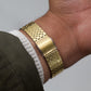 1980 Seiko SQ Cross Grain Textured Golden Dial Men's Wrist-Watch W/Box & Tag
