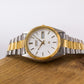 1996 Seiko Baby Day-Date Silver Sunburst Two Tone Men's Wrist-Watch