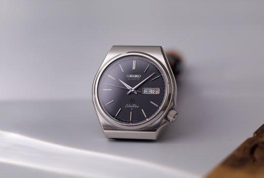 [Serviced] 1977 Seiko Silverwave Midnight Blue Striped Dial Men's Wrist-Watch