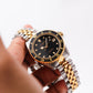 1990s Wittnauer Quartz Matte Black Dial Two Tone Baby Submariner Men's Wrist-Watch