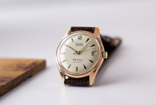[Serviced] 1960s Gruen Autowind Champagne Sunburst Men's Wrist-Watch