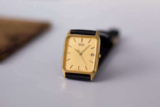 1987 Seiko Golden Tank Style Men's Wrist Watch