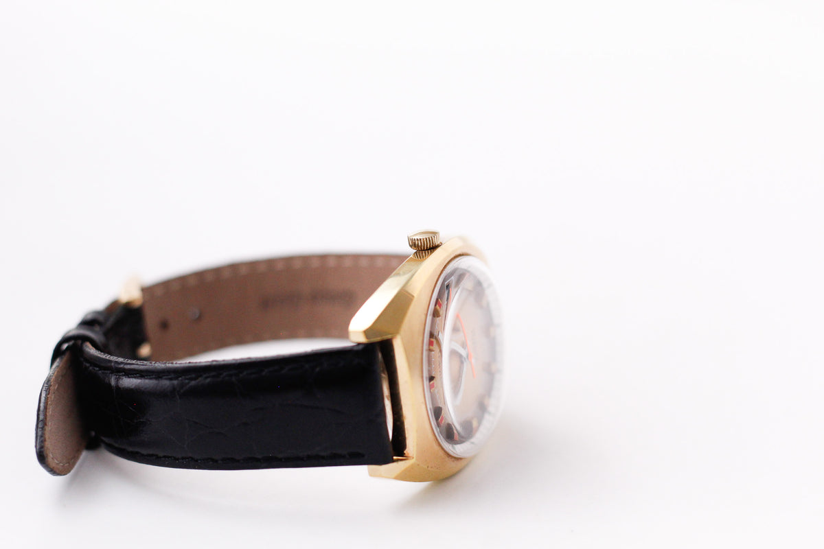 [Serviced] 1970s Gruen Automatic Tiger Eye Dial Men's Wrist-Watch