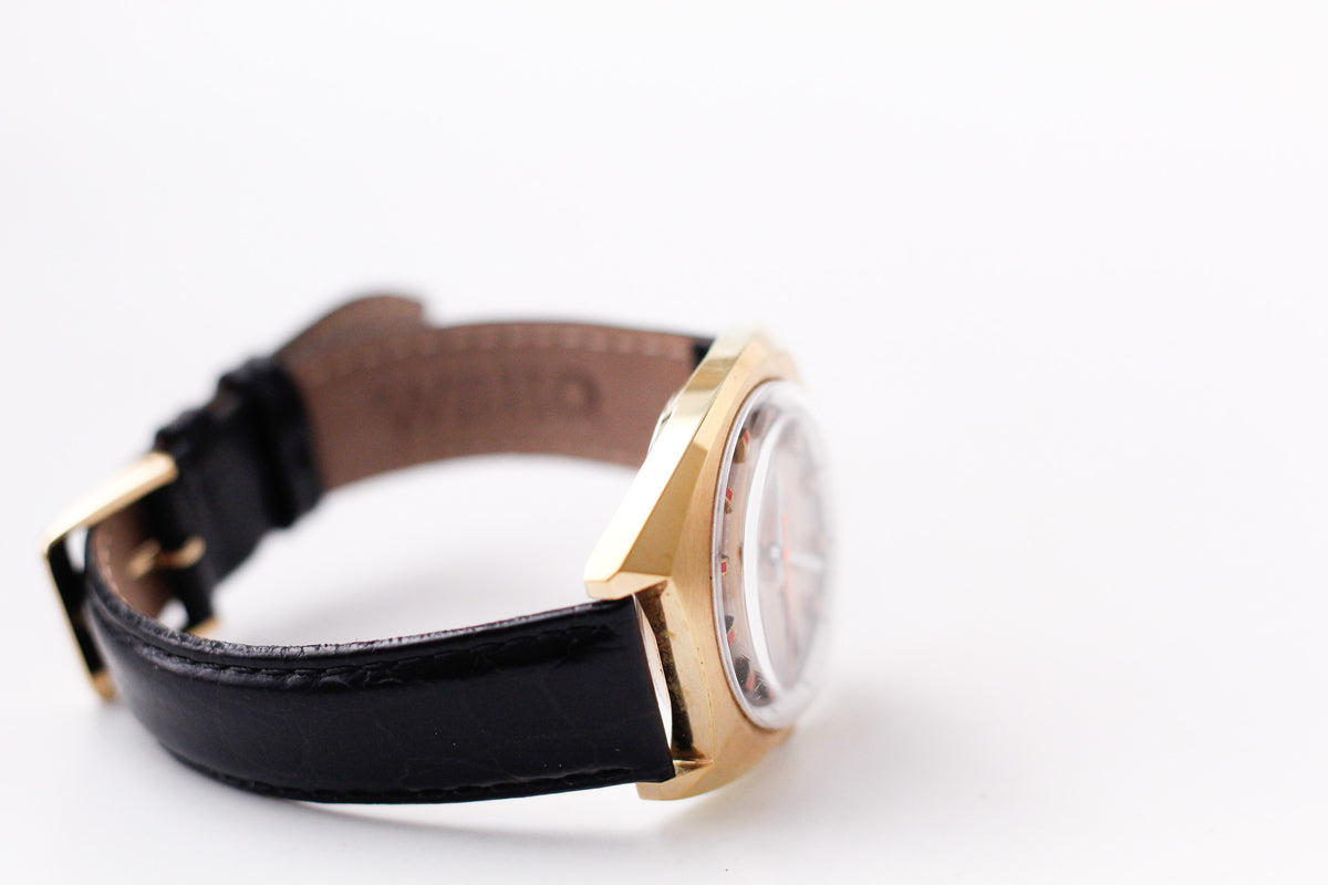 [Serviced] 1970s Gruen Automatic Tiger Eye Dial Men's Wrist-Watch