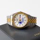 2004 Pulsar Quartz Silver Sunburst Dial Custom Logo Men's Two Tone Wrist-Watch W/Box