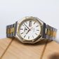 1991 Pulsar Quartz Stark White Dial Two Tone Men's Wrist-Watch