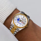 2004 Pulsar Quartz Silver Sunburst Dial Custom Logo Men's Two Tone Wrist-Watch W/Box
