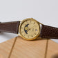 1986 Seiko Quartz Golden Roman Moon-phase Dial Men's Wrist-Watch