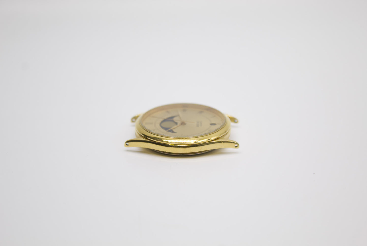 1986 Seiko Quartz Golden Roman Moon-phase Dial Men's Wrist-Watch
