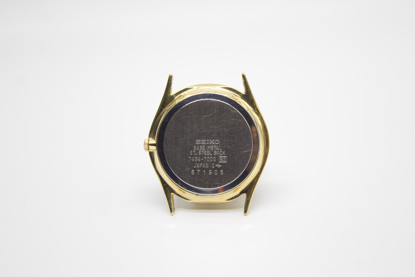 1986 Seiko Quartz Golden Roman Moon-phase Dial Men's Wrist-Watch