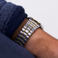 [Near Mint] 1990s Pulsar Quartz Inky Black Dial Two Tone Men's Wrist Watch