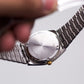 [Near Mint] 1990s Pulsar Quartz Inky Black Dial Two Tone Men's Wrist Watch