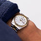 1996 Seiko Baby Day-Date Silver Sunburst Two Tone Men's Wrist-Watch