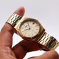 1982 Pulsar Quartz Straight Grain Golden Dial Men's Wrist-Watch