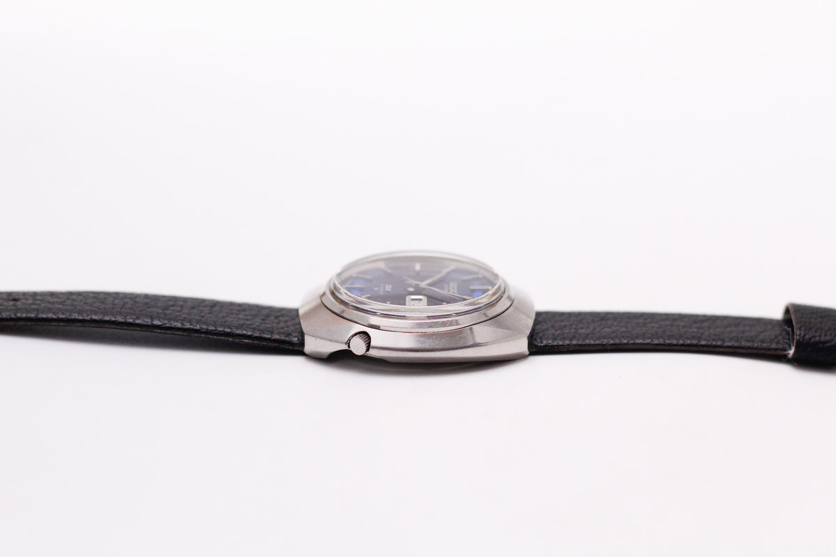 1971 Seiko Automatic Deluxe Royal Blue Sunburst Dial Men's Wrist-Watch