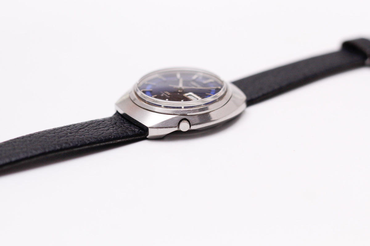 1971 Seiko Automatic Deluxe Royal Blue Sunburst Dial Men's Wrist-Watch