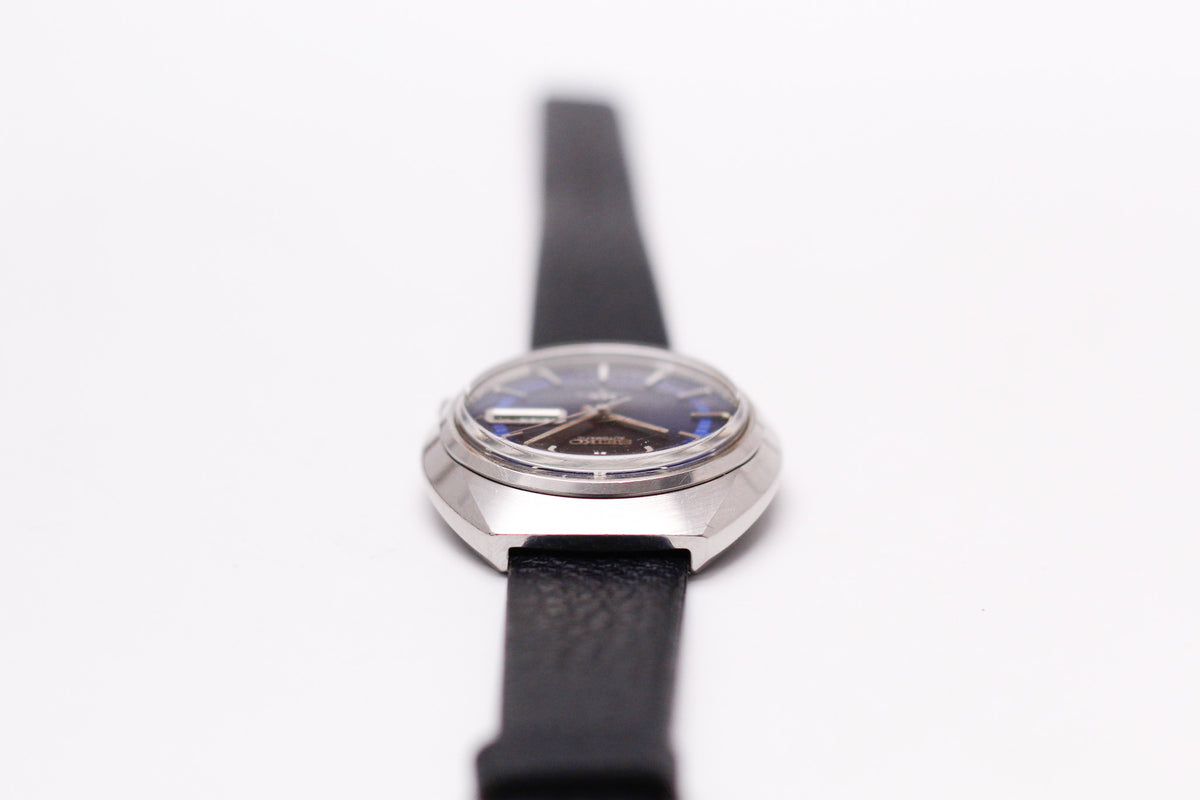 1971 Seiko Automatic Deluxe Royal Blue Sunburst Dial Men's Wrist-Watch