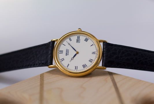 1995 Seiko Quartz Enamel Roman Dial Men's Wrist Watch
