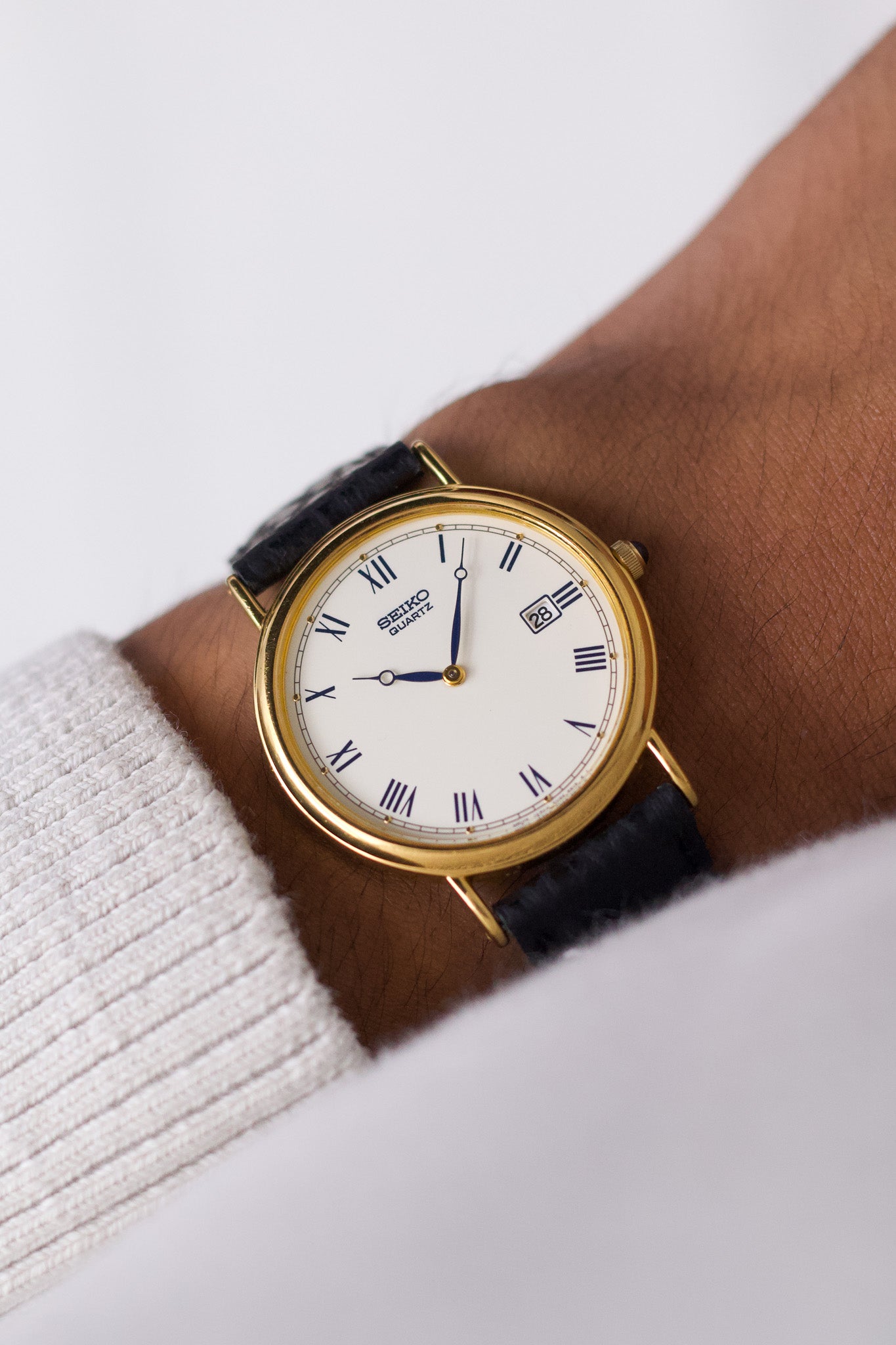 1995 Seiko Quartz Enamel Roman Dial Men's Wrist Watch